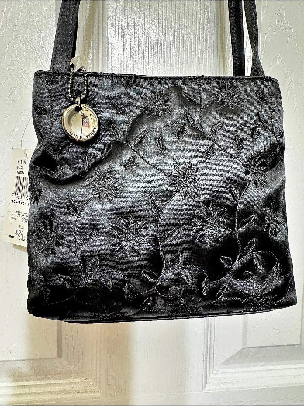 Nine West Flower Power Shoulder Bag Black Floral